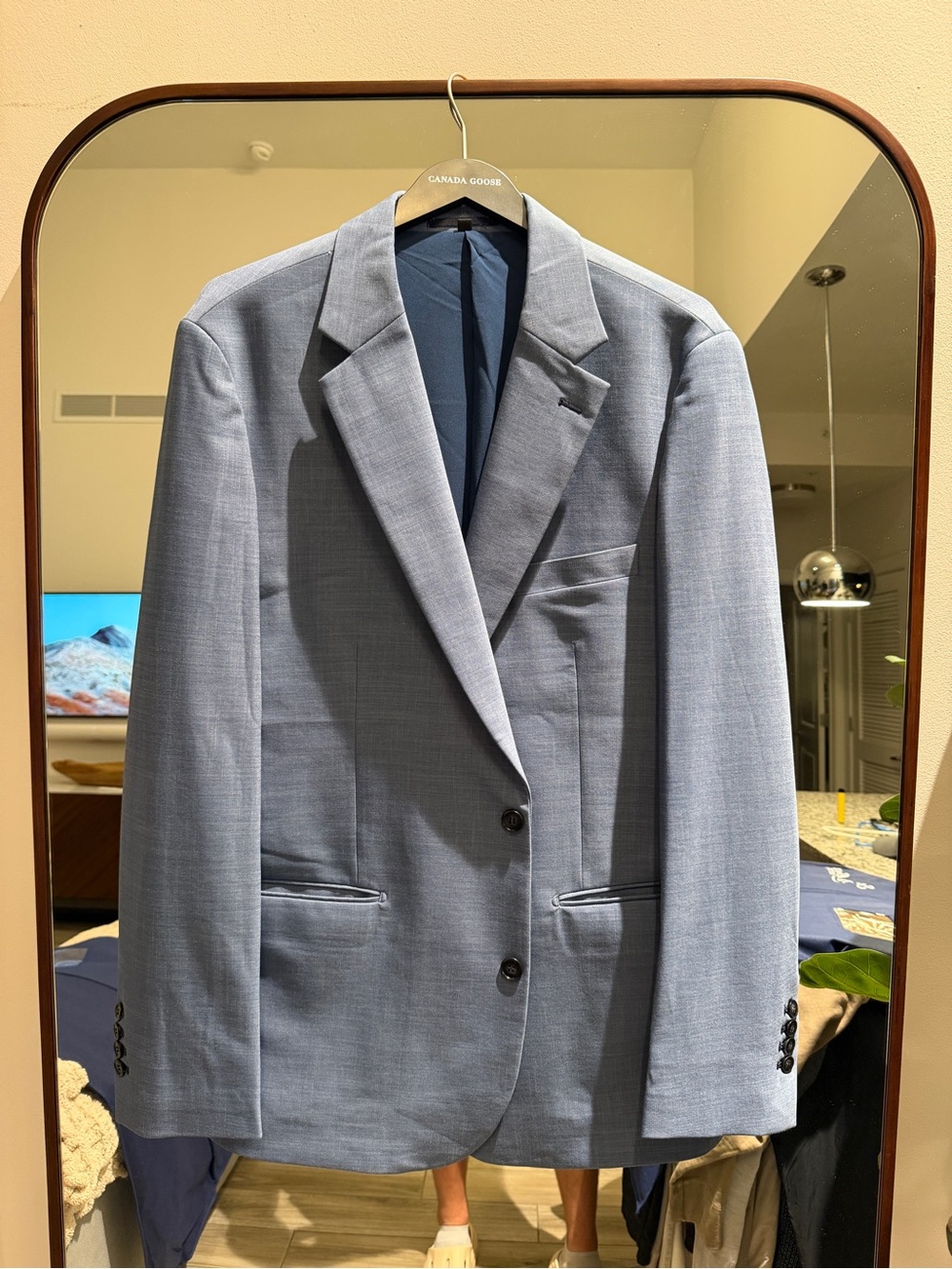 State and Liberty Athletic Fit Stretch Blazer - Heathered Light Blue 46